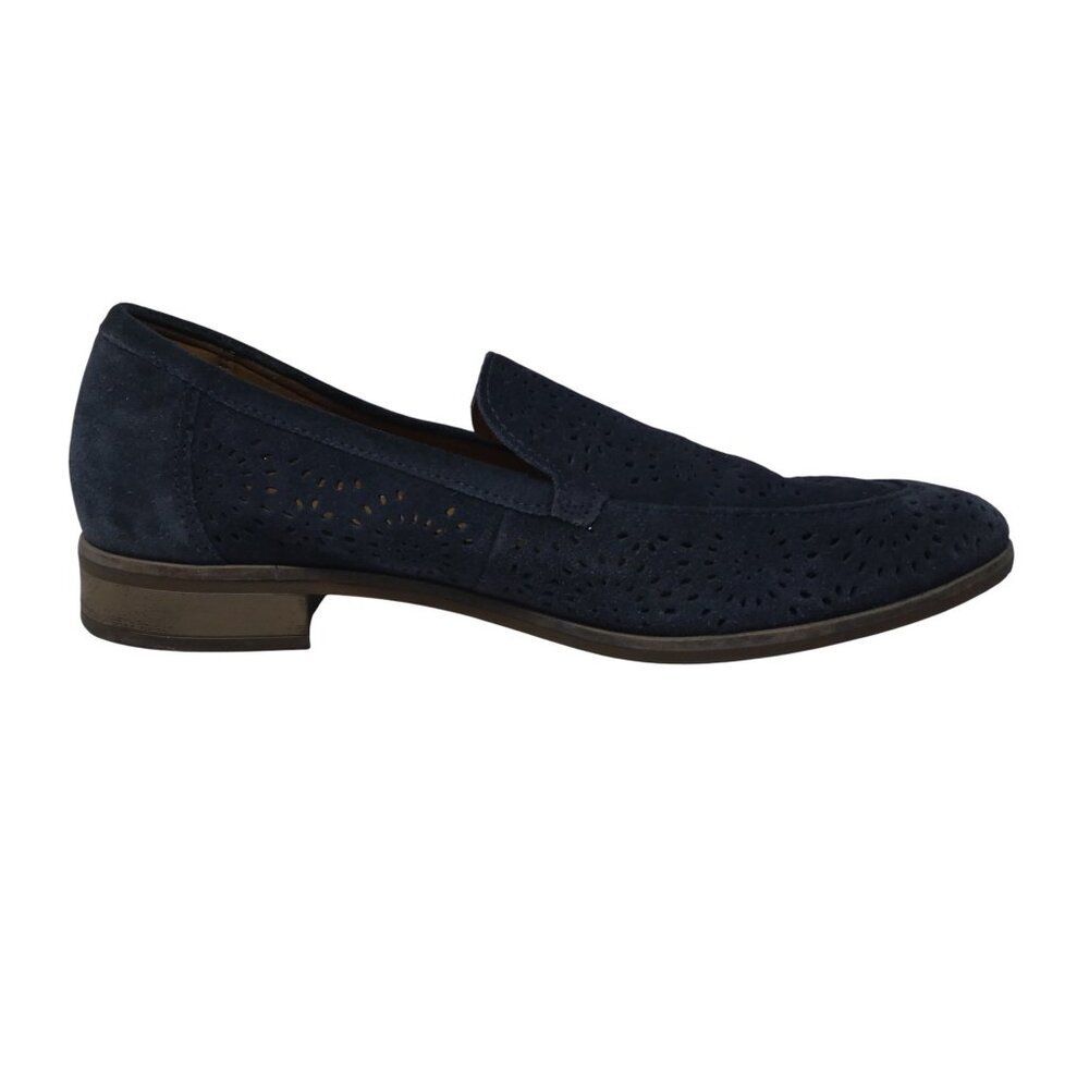 Clarks Trish Calla Blue Suede Laser Cut Loafers Flats‎ Womens 8.5 - Picture 5 of 13